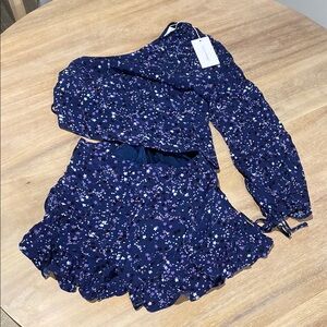 Lovers + Friends Blue Floral Romper
